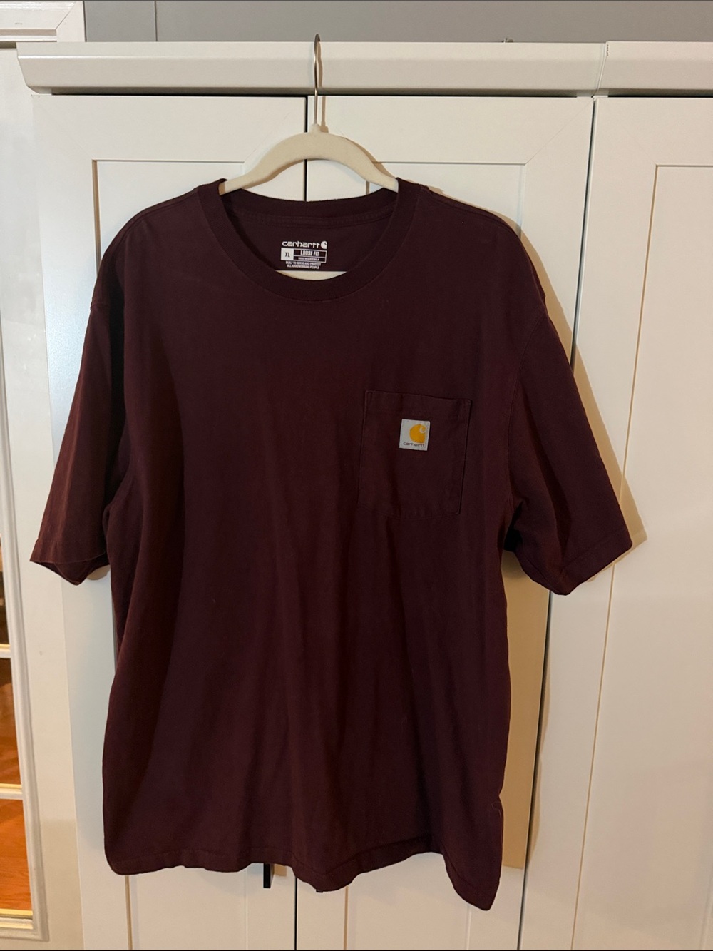 Carhartt Short Sleeve Pocket Tee in Burgundy